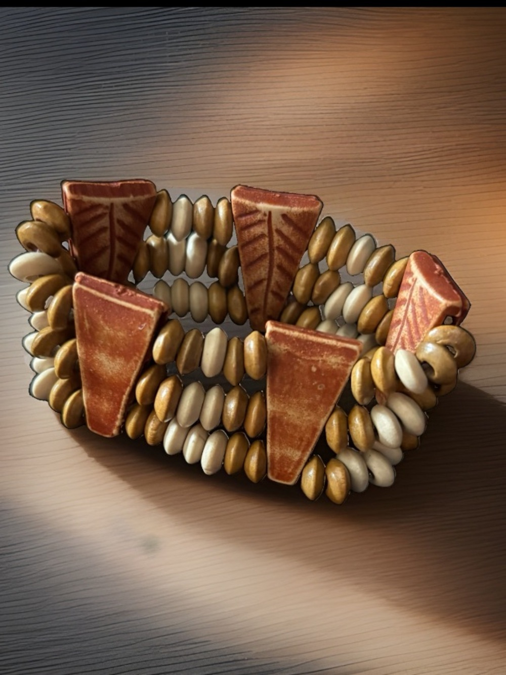 Bohemian-style multi-strand stretch bracelet statement cuff